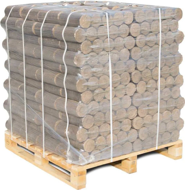 HOLZBRX Premium Hartholz Holzbriketts rund 10 kg – 960 kg Palette (96 × 10 kg)